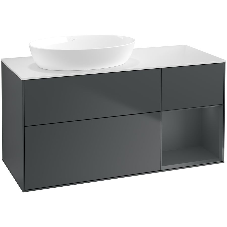 Wastafelonderkast Finion 1200x603x501mm Mid.Blue Matt Lacquer GA51HGHG
