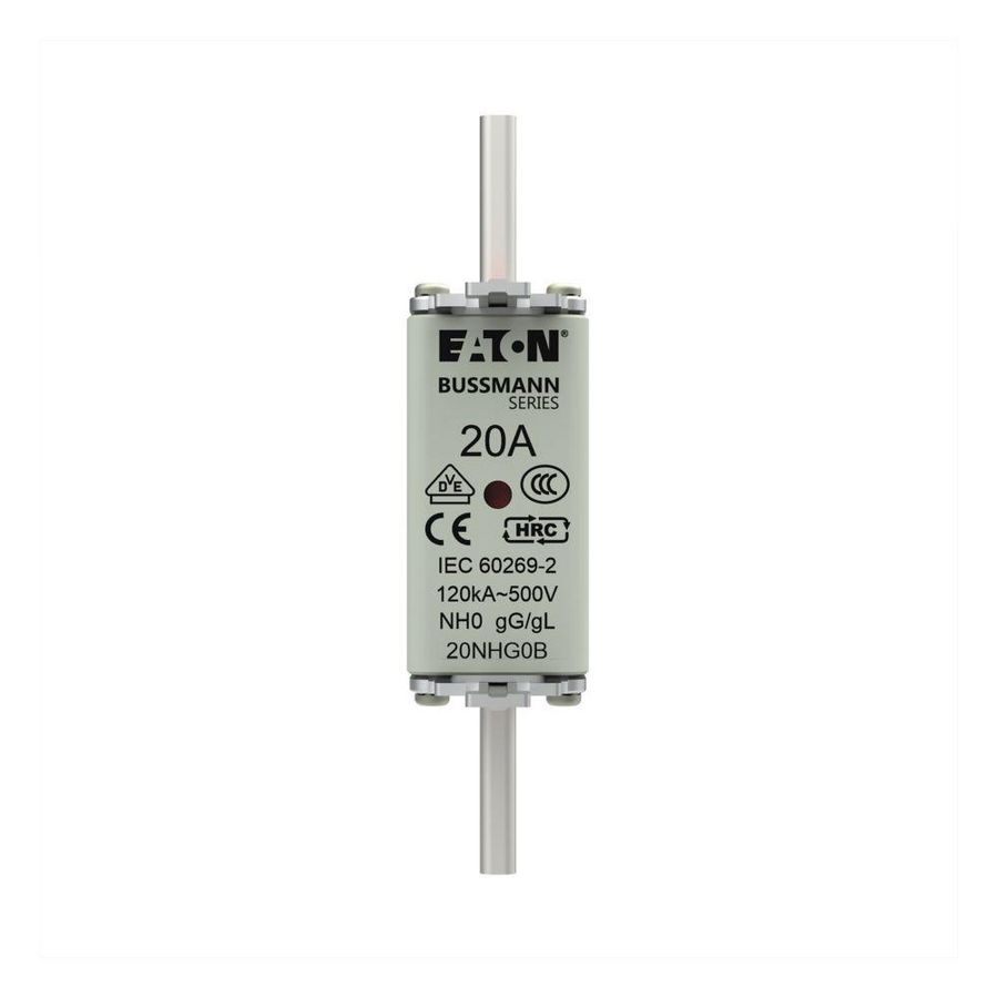 Zekering laagsp. 20A AC 500V NH0 gL/gG dubbele melde VVE=3