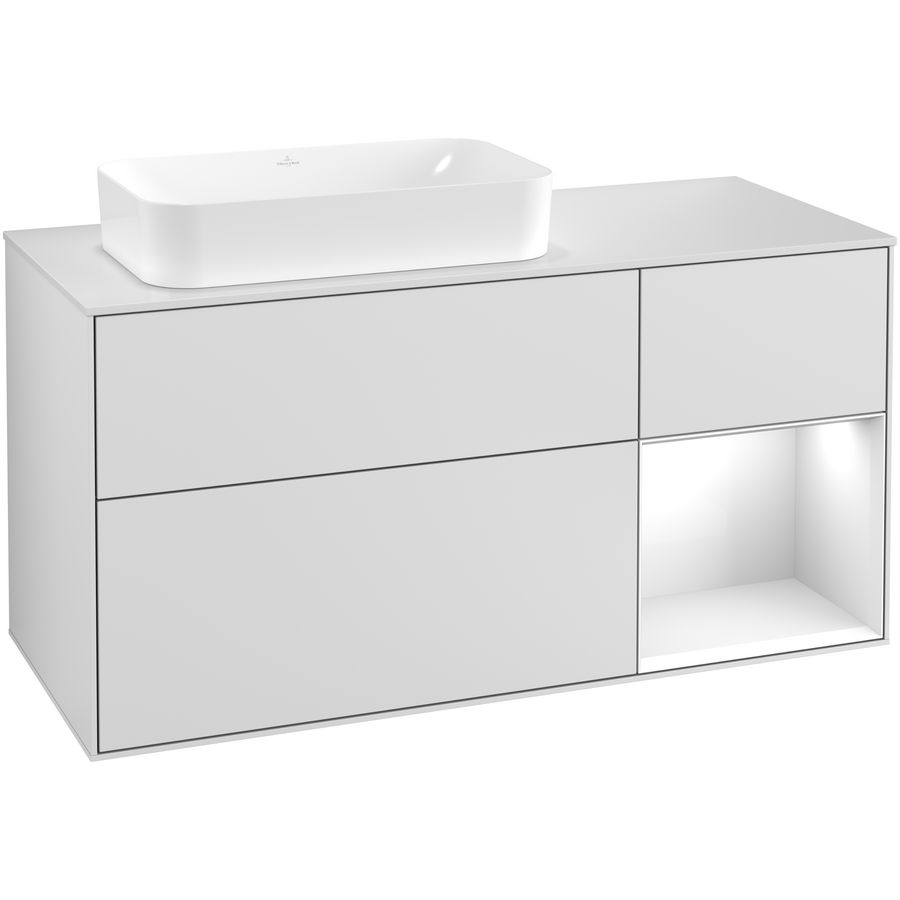 Wastafelonderkast Finion 1200x603x501mm White Matt Lacquer G281GFMT