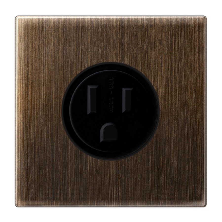 Wandcontactdoos LS messing antiek Us-Nema 15 A