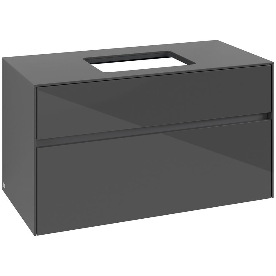 Wastafelonderkast Collaro 1000x548x500mm Glossy Grey C10900FP