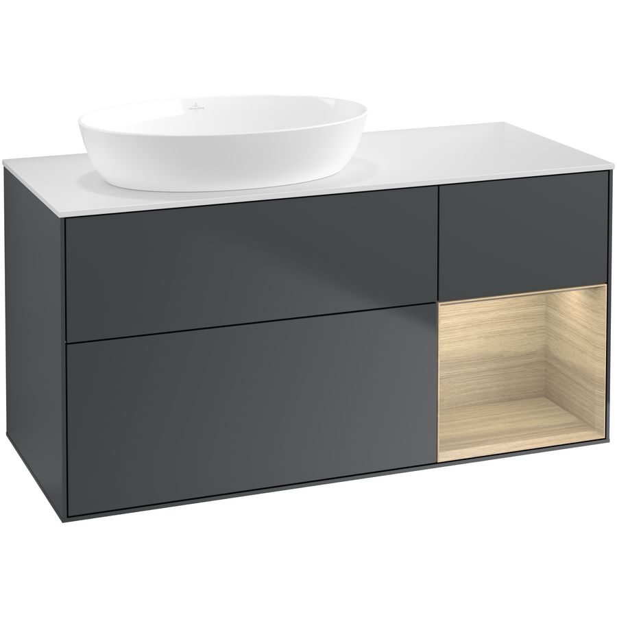 Wastafelonderkast Finion 1200x603x501mm Mid.Blue Matt Lacquer GA51PCHG