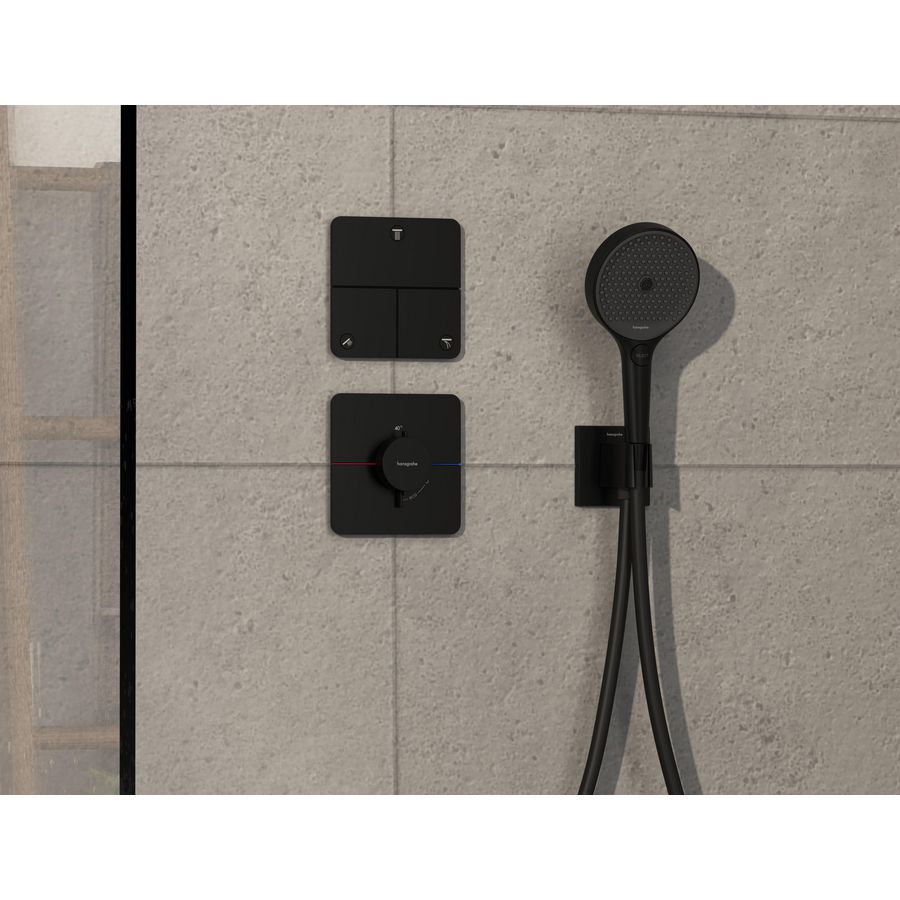 ShowerSelect Comfort Q Kraan afbouwdeel tbv inbouw voor 3 functies mat zwart