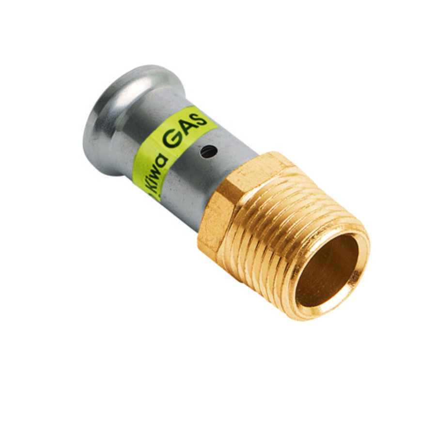 Puntstuk persaansluiting GAS 17PG 16x1/2" bt. messing VVE=10