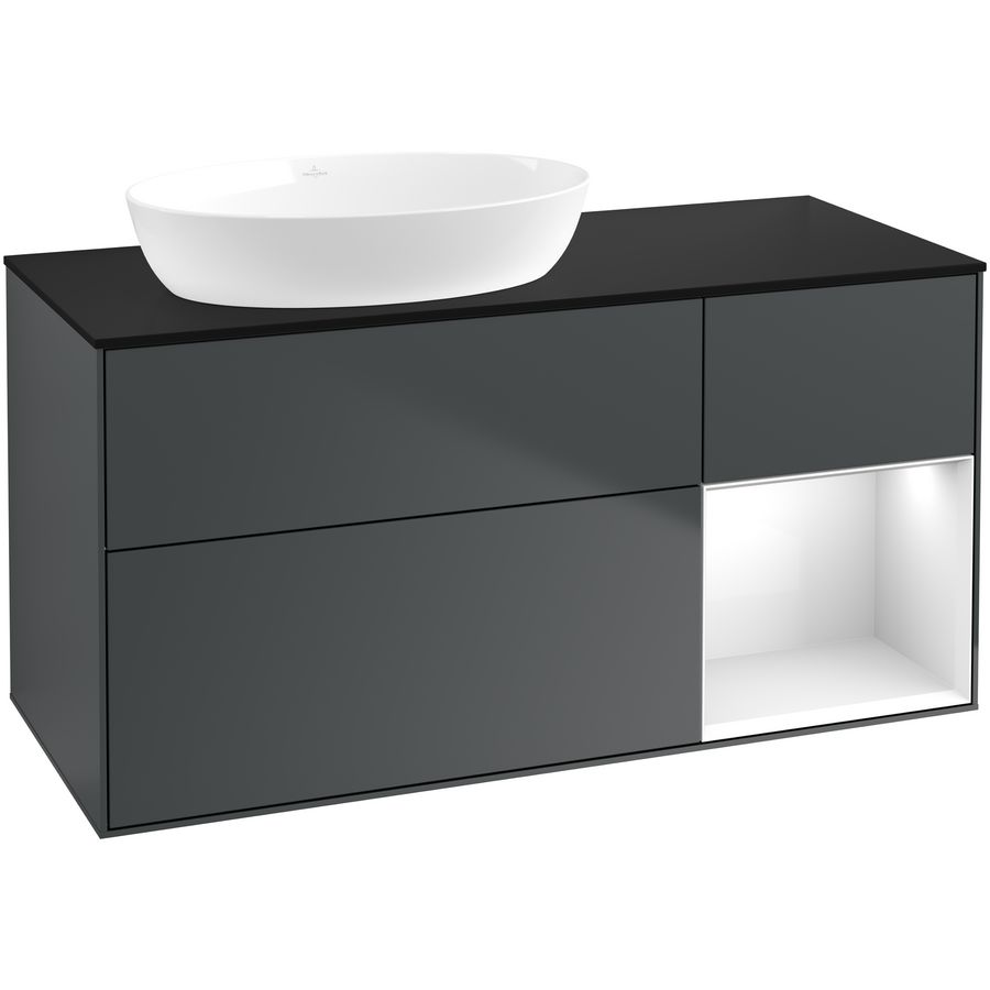 Wastafelonderkast Finion 1200x603x501mm Mid.Blue Matt Lacquer GA52GFHG