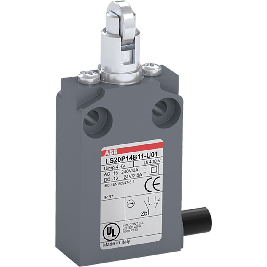 Eindschakelaar 30 mm breed 1 MC+1 VC