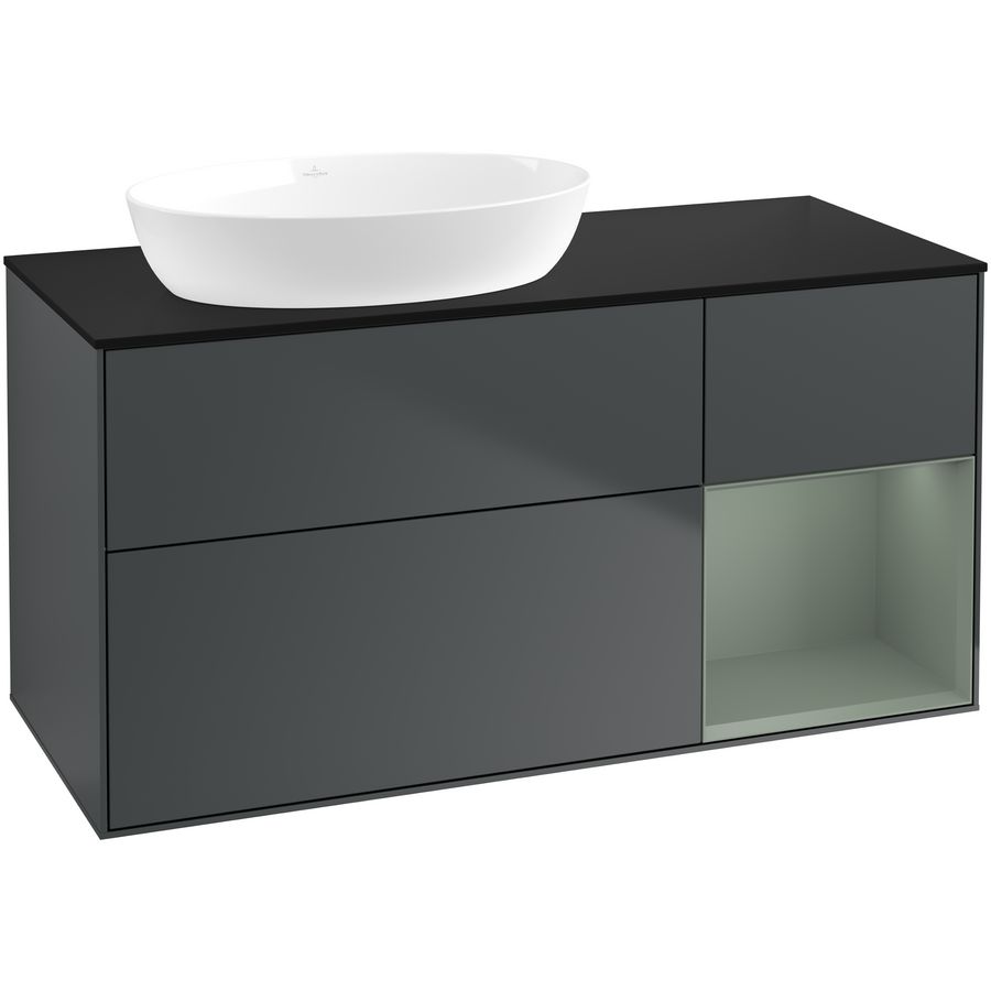 Wastafelonderkast Finion 1200x603x501mm Mid.Blue Matt Lacquer GA52GMHG