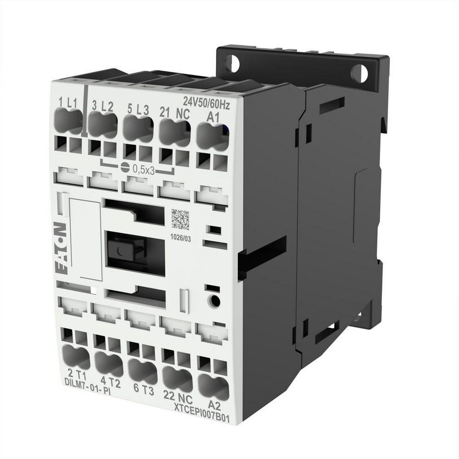 Magneetschakelaar DILM7-01(24V50/60HZ) 3kW 0m 1v Push-in