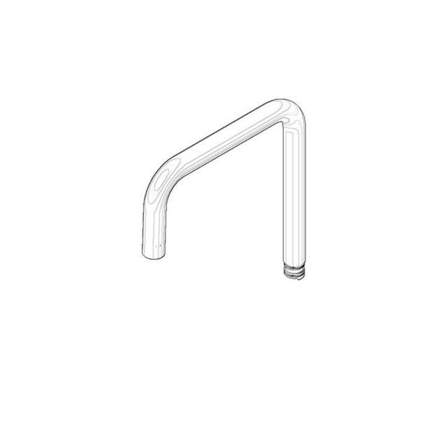 Uitloop 34x251x253mm, 27-30l/min. chr