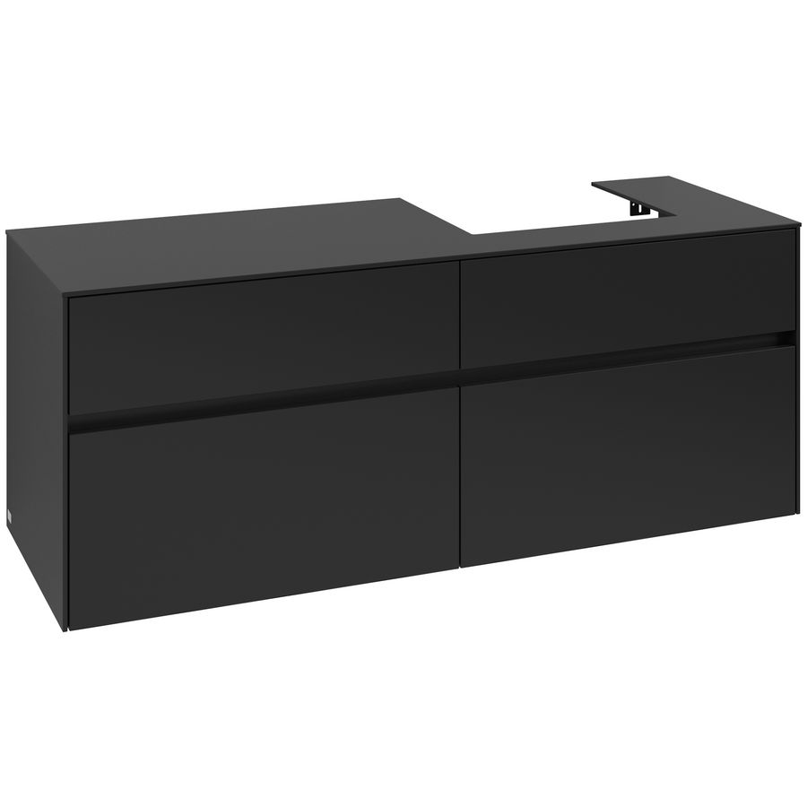 Wastafelonderkast Collaro 1400x548x500mm Volcano Black C07500VL