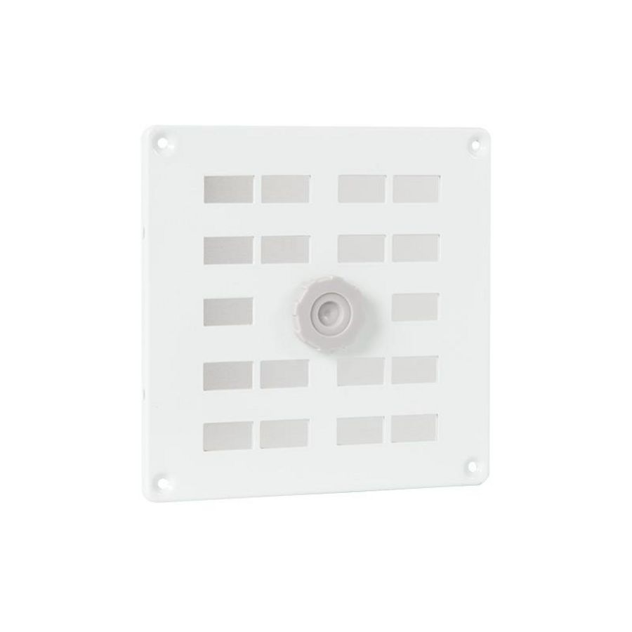 ALU schuifrooster+gaas 160x160mm wit