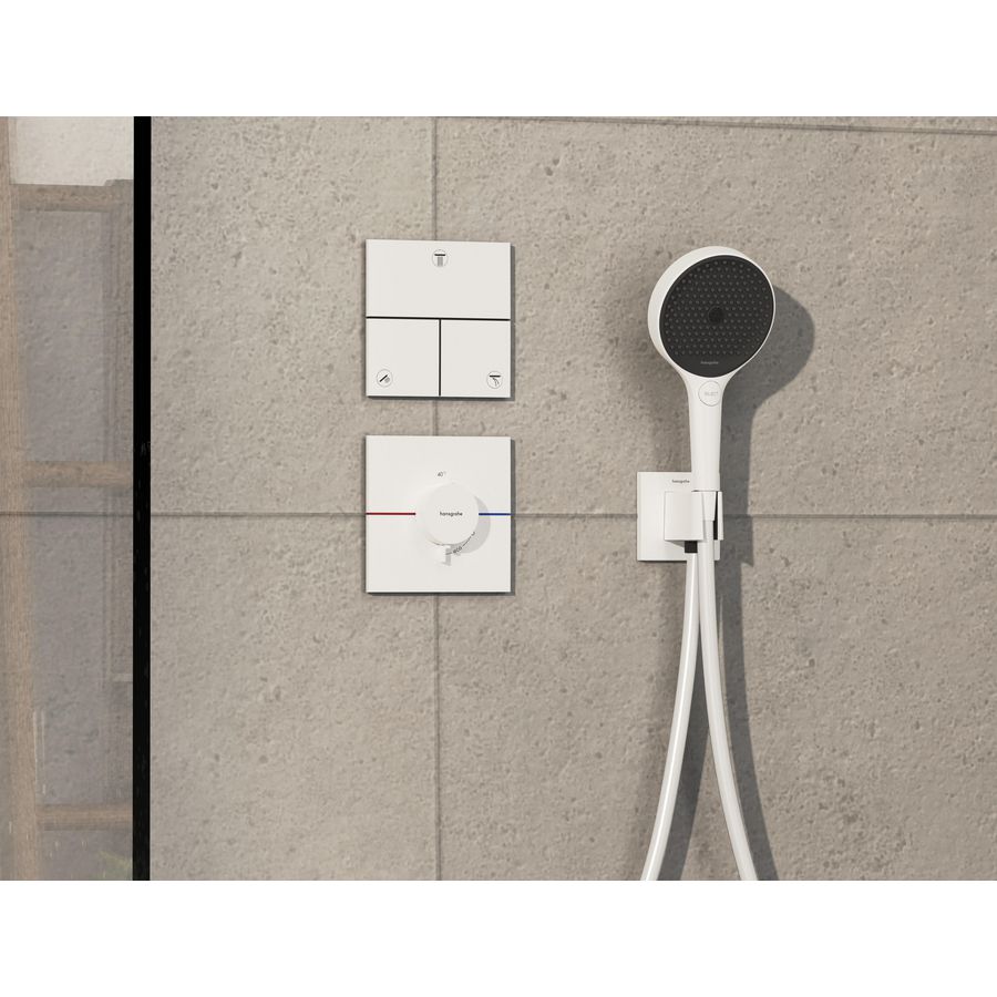 ShowerSelect Comfort E stopkraan afbouwdeel tbv inbouw voor 3 functies mat wit