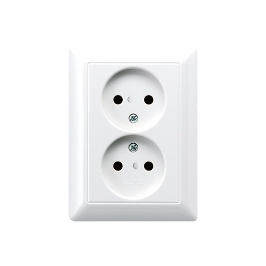 Wandcontactdoos alpine wit 2-voudig AS500