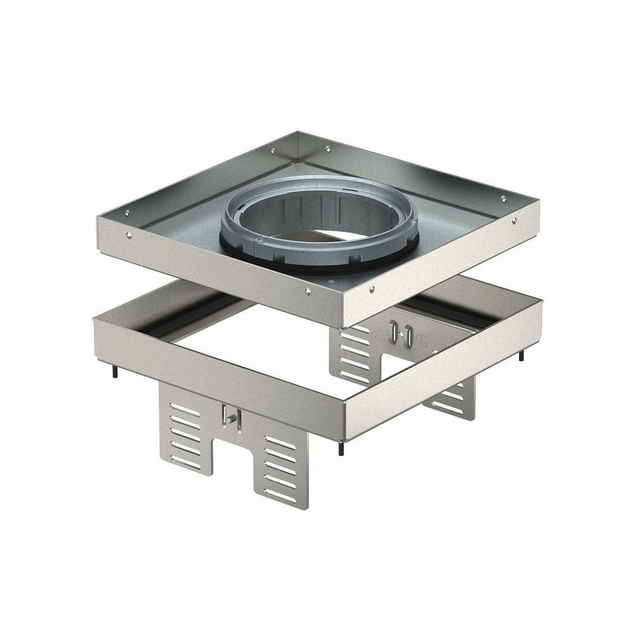 Vierkante cassette tubus 200x200mm rvs A2 1.4301 7409372