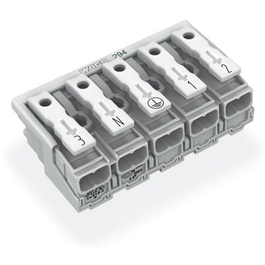 Kroonklem Drukknop extern z. PE-contact wit 294-5055 VVE=250