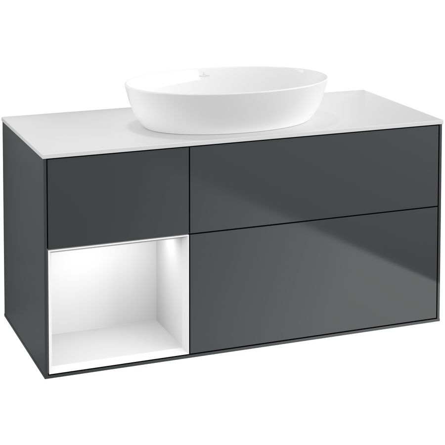 Wastafelonderkast Finion 1200x603x501mm Mid.Blue Matt Lacquer GA61GFHG
