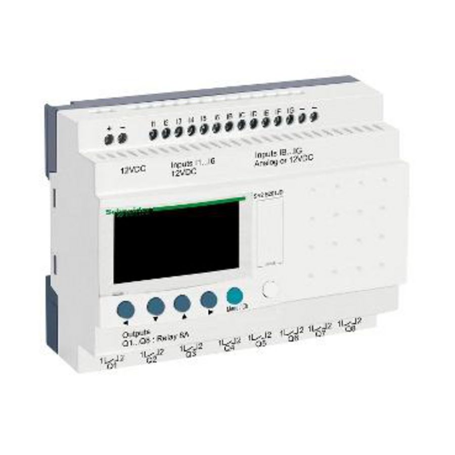 Compacte smart relais 20 I/O 12 VDC klok/dis Zelio Logic