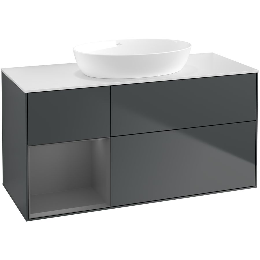 Wastafelonderkast Finion 1200x603x501mm Mid.Blue Matt Lacquer GA61GKHG