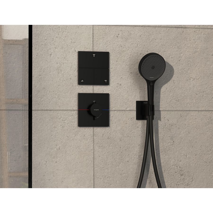 ShowerSelect Comfort E stopkraan afbouwdeel tbv inbouw voor 3 functies mat zwart
