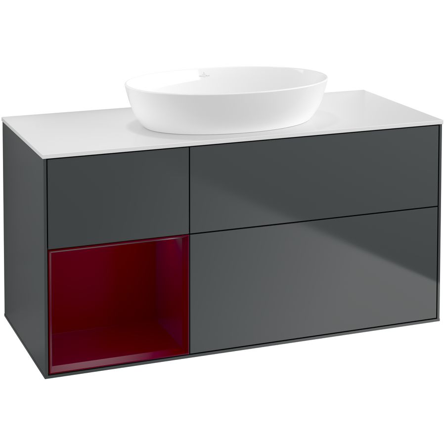 Wastafelonderkast Finion 1200x603x501mm Mid.Blue Matt Lacquer GA61HBHG