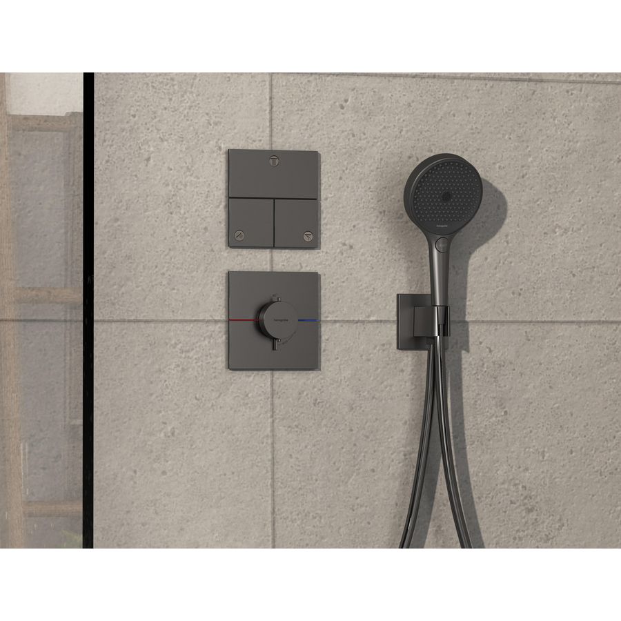 ShowerSelect Comfort E stopkraan afbouwdeel tbv inbouw voor 3 functies Brushed Black Chrome