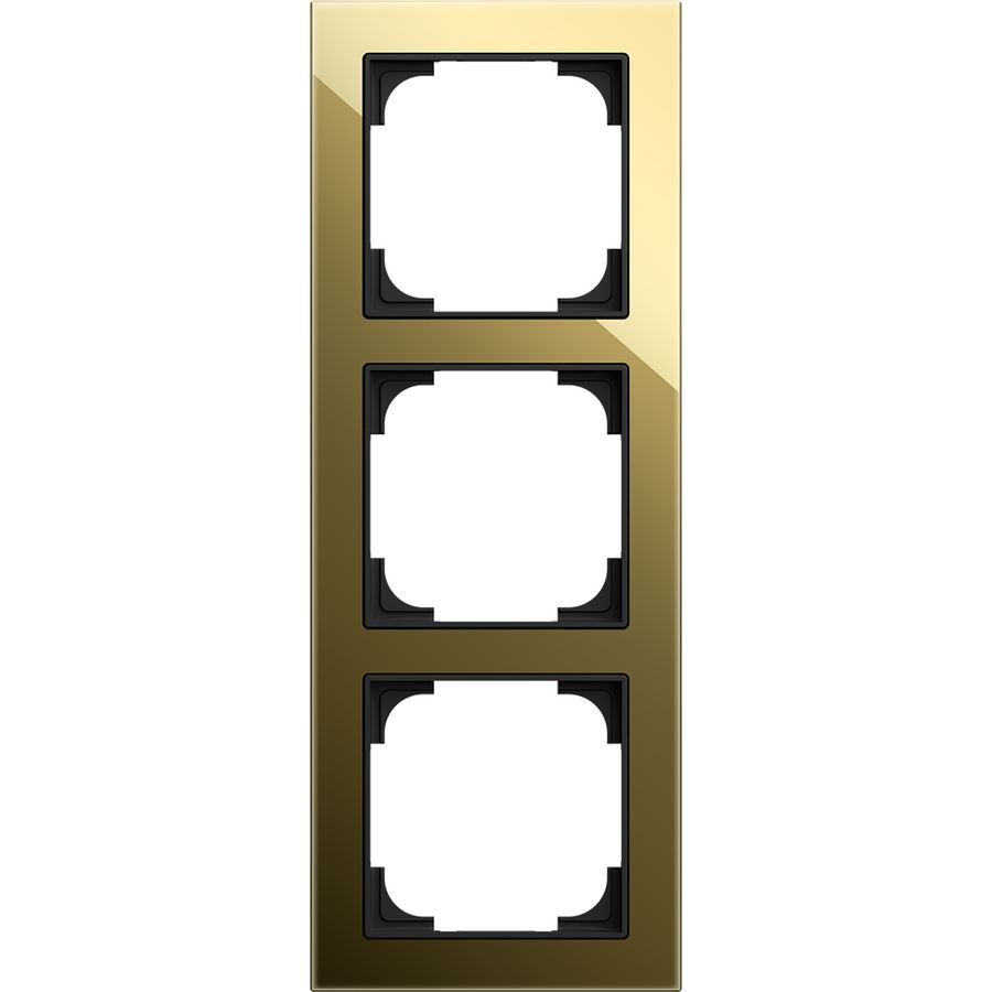 Afdekraam 3v art-glas zwart/goud