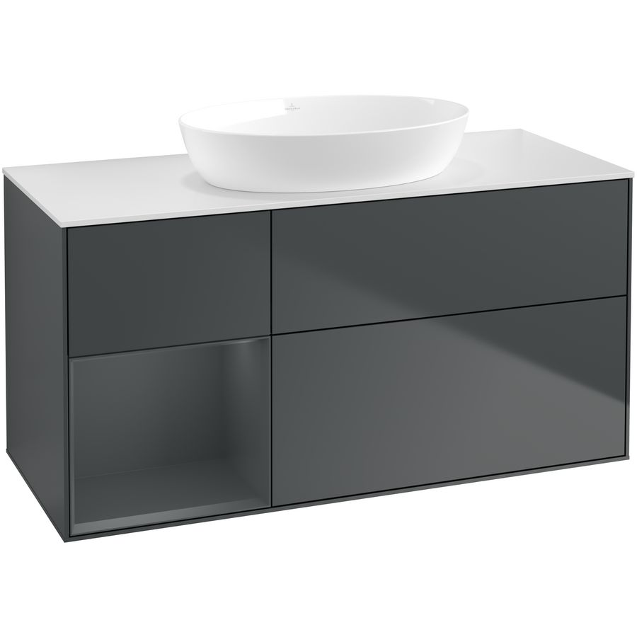 Wastafelonderkast Finion 1200x603x501mm Mid.Blue Matt Lacquer GA61HGHG
