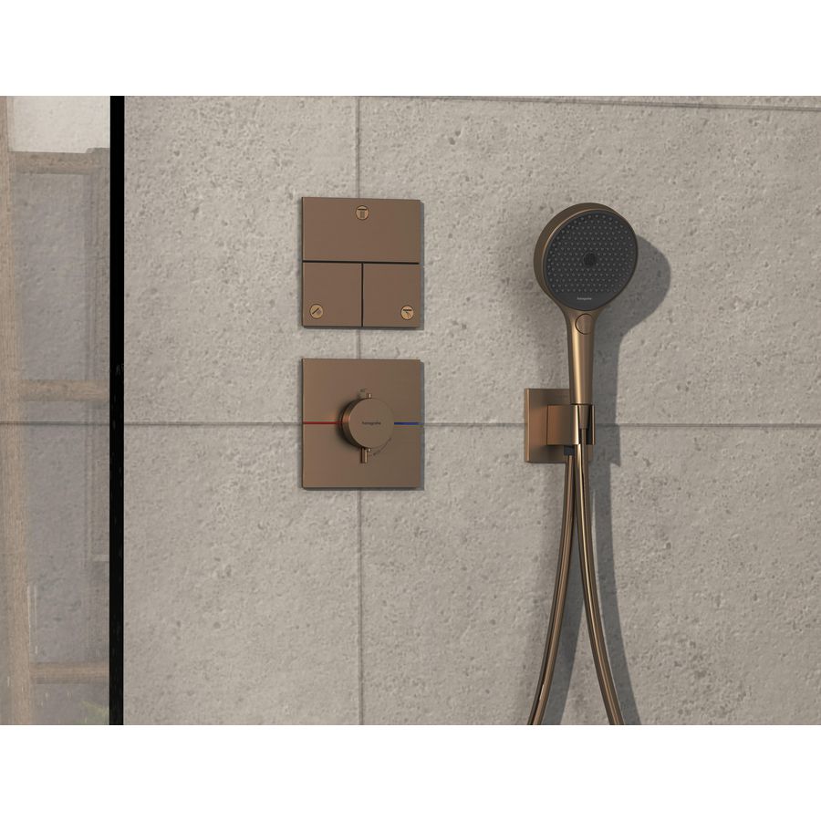 ShowerSelect Comfort E stopkraan afbouwdeel tbv inbouw voor 3 functies Brushed Bronze