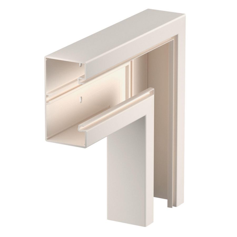 Platte hoek 70x130mm polyvinylchlorid creme wit 9001