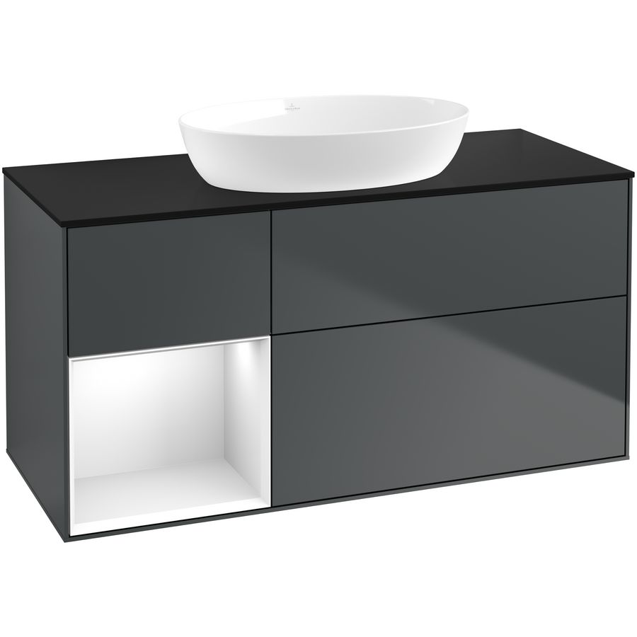 Wastafelonderkast Finion 1200x603x501mm Mid.Blue Matt Lacquer GA62GFHG