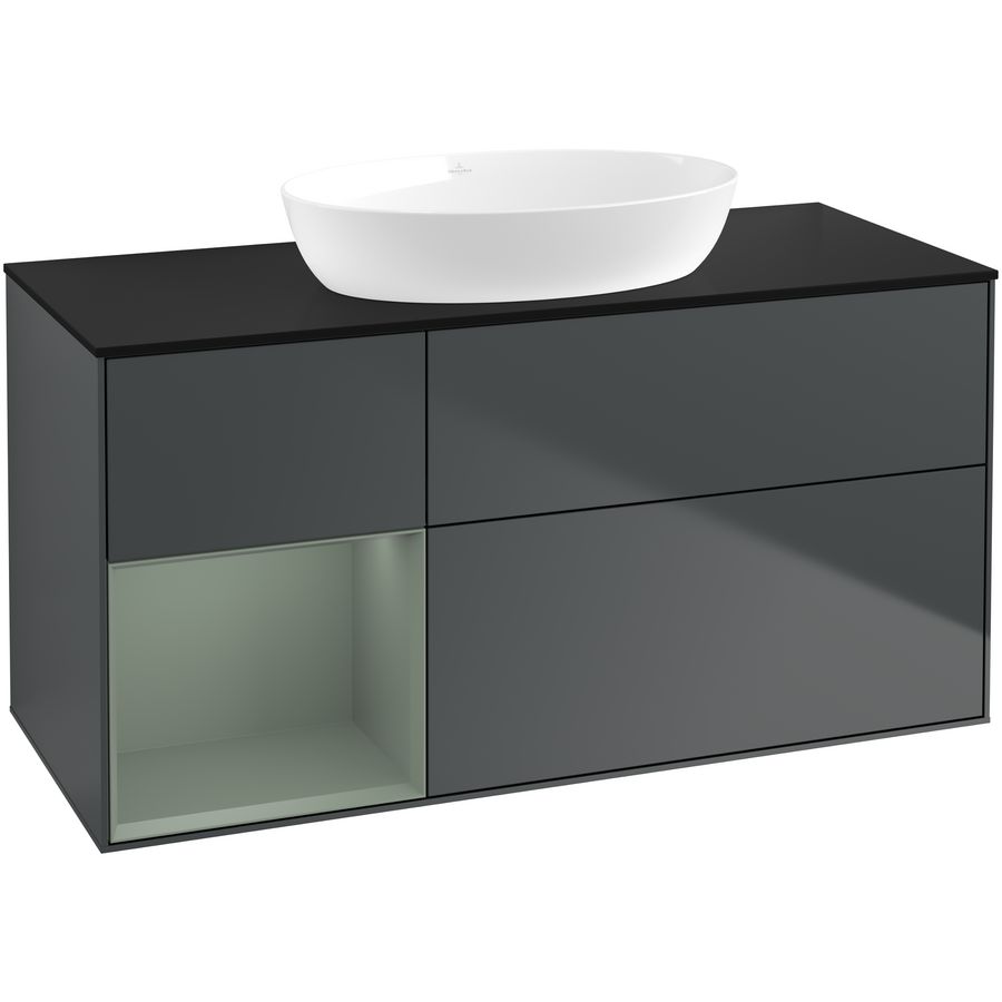 Wastafelonderkast Finion 1200x603x501mm Mid.Blue Matt Lacquer GA62GMHG