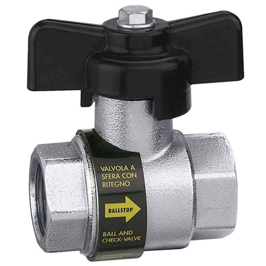 kogelafsluiter met ingebouwde keerklep 3/4"bn. saitair