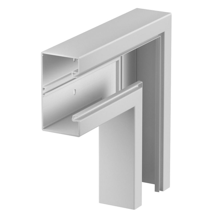 Platte hoek 70x130mm polyvinylchlorid lichtgrijs