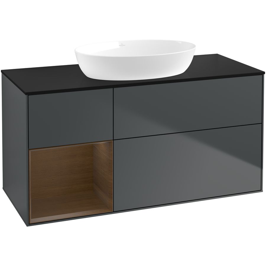 Wastafelonderkast Finion 1200x603x501mm Mid.Blue Matt Lacquer GA62GNHG