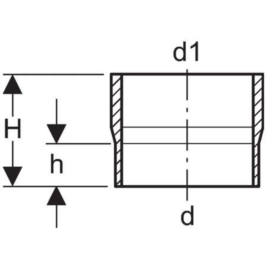 Polyethyleen (PE) gietijzer aansluitstuk 110/132mm
