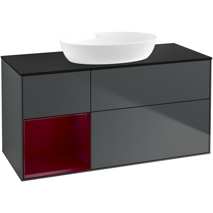 Wastafelonderkast Finion 1200x603x501mm Mid.Blue Matt Lacquer GA62HBHG