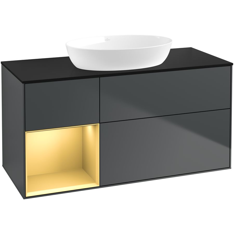 Wastafelonderkast Finion 1200x603x501mm Mid.Blue Matt Lacquer GA62HFHG