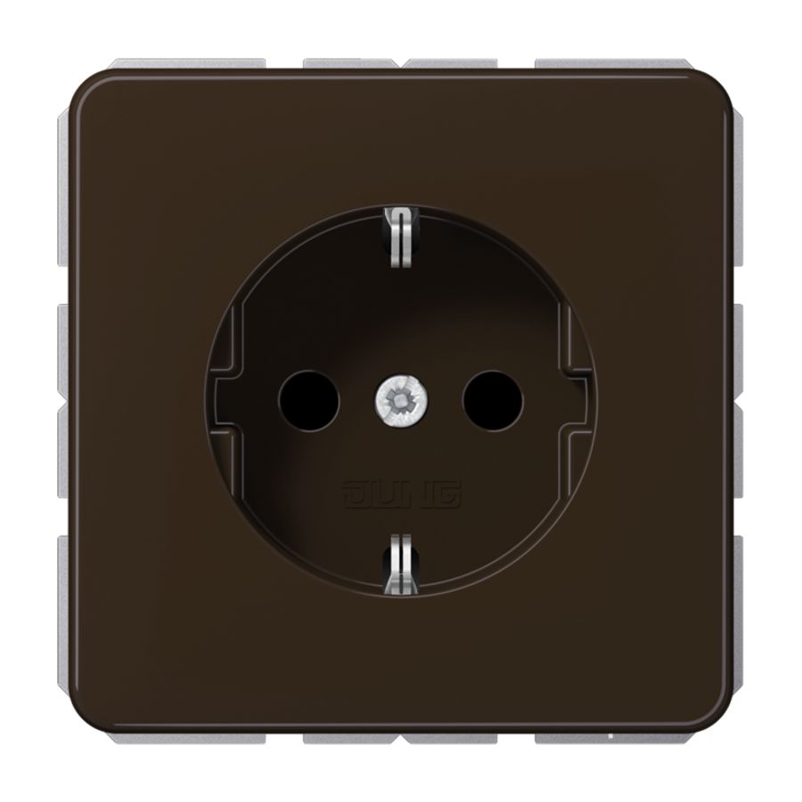 Wandcontactdoos bruin besch.cont. slagvast CD500