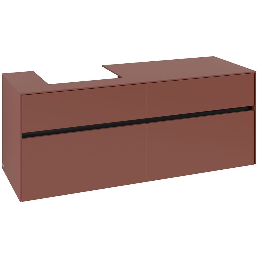 Wastafelonderkast Collaro 1400x548x500mm Wine Red C074B0AH