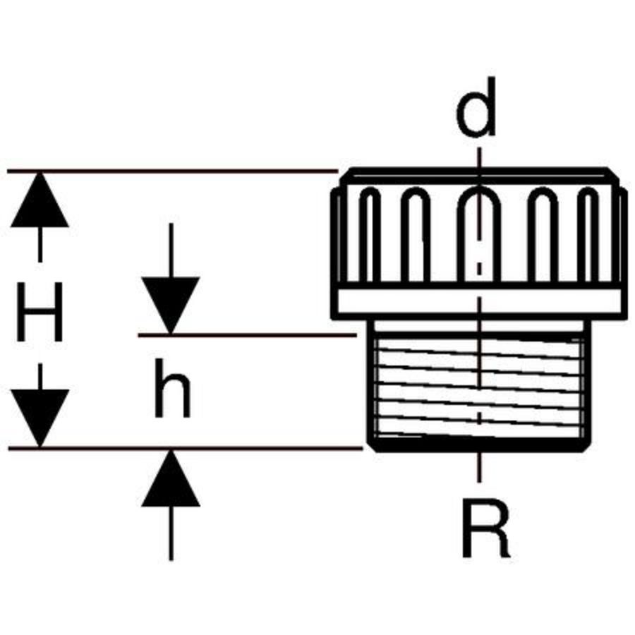 Polyethyleen (PE) aansluitstuk messing koppeling/BU d50/1.1/2"