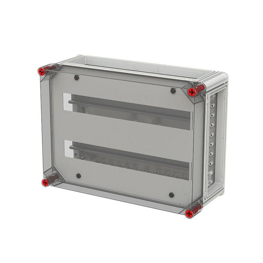 Lege kast met DIN rail 2 DIN rails 125 mm