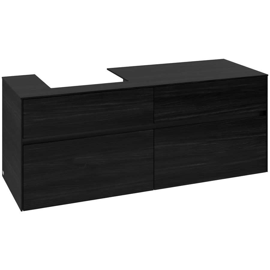 Wastafelonderkast Collaro 1400x548x500mm Black Oak C074B0AB