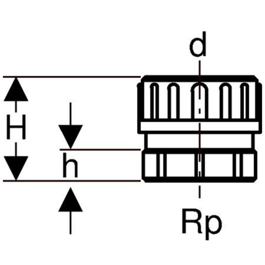 Polyethyleen (PE) aansluitstuk messing met koppeling/BI 56/2"