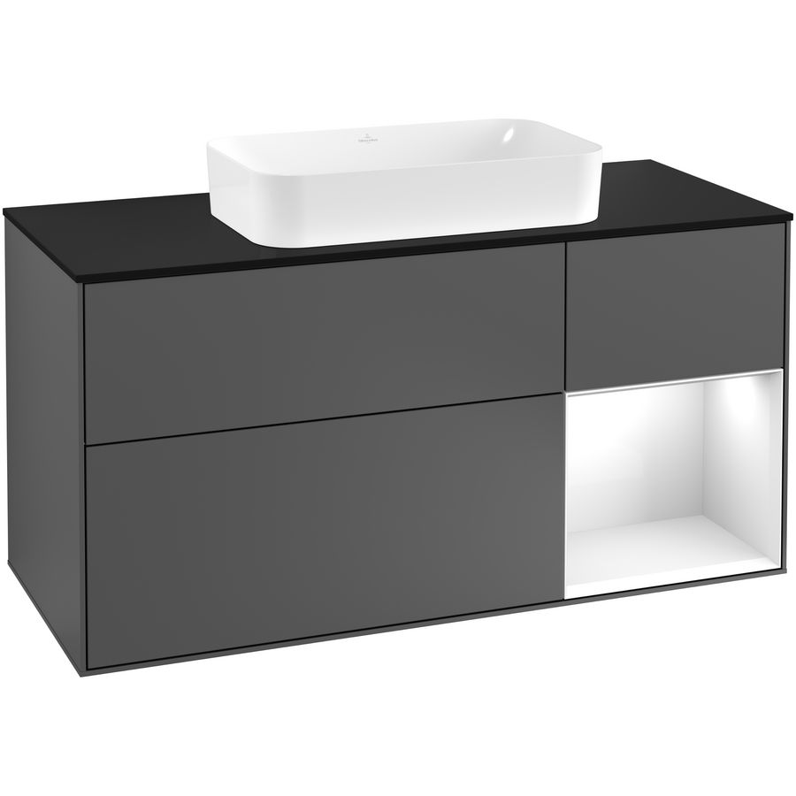 Wastafelonderkast Finion 1200x603x501mm Antr. Matt Lacquer G302GFGK