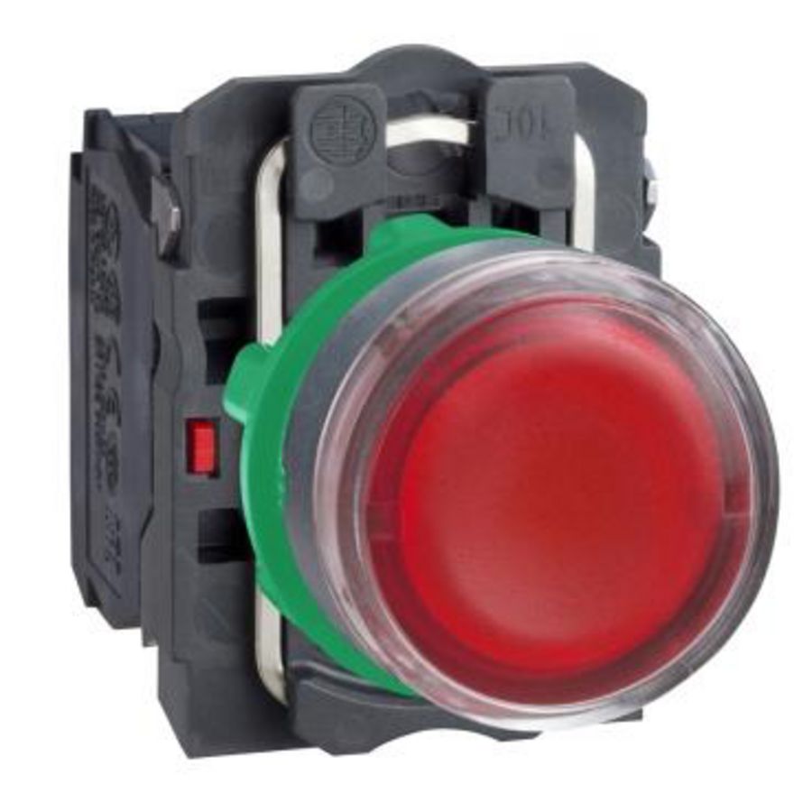 Drukknop Verlicht Verzonken Terugvering 22mm 250V- 1NO + 1NC