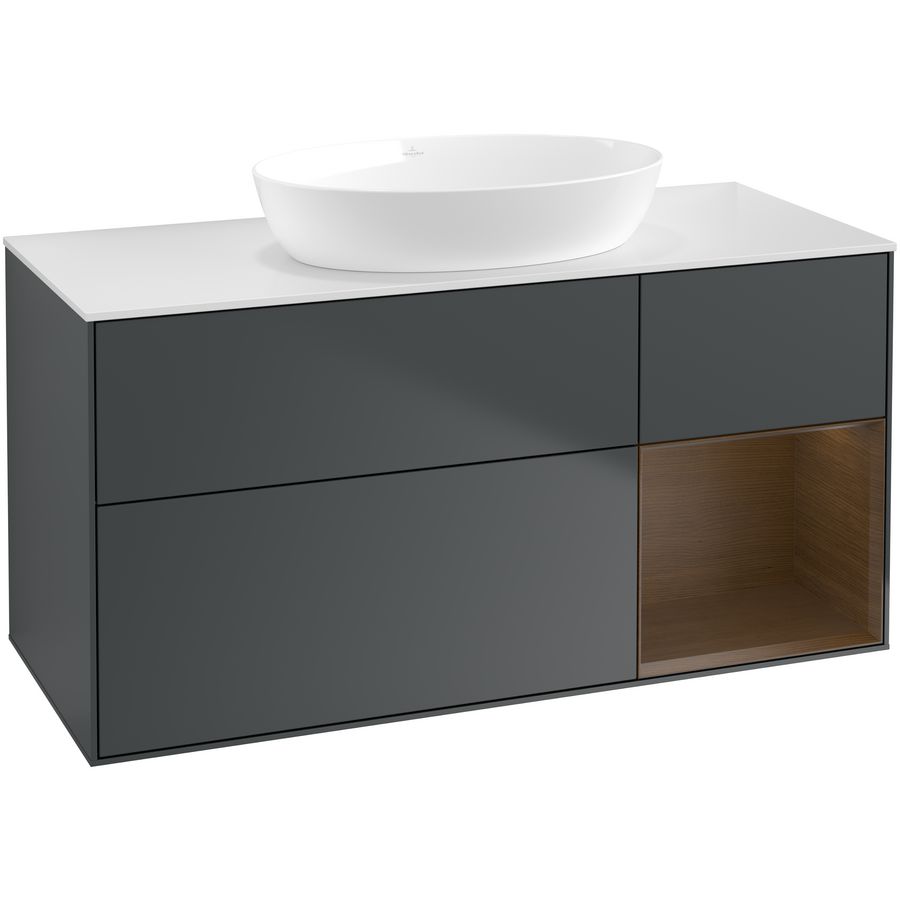 Wastafelonderkast Finion 1200x603x501mm Mid.Blue Matt Lacquer GA71GNHG