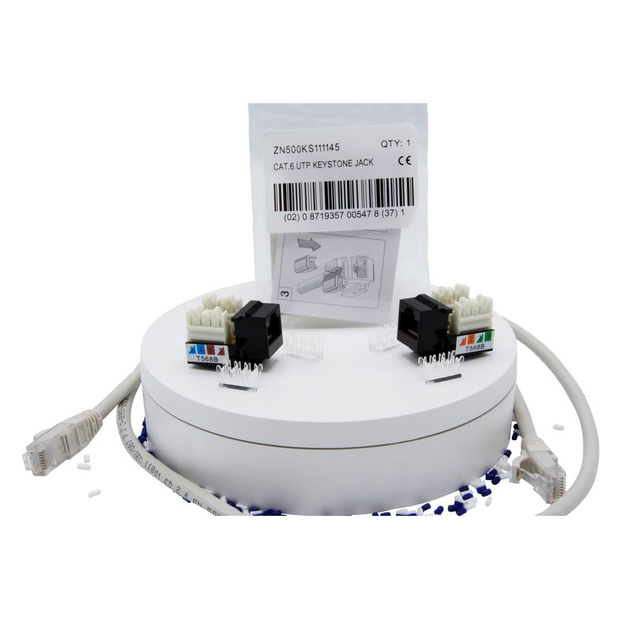 KSJ C6 Unshielded IDC-90gr. 110-H/V zwart.