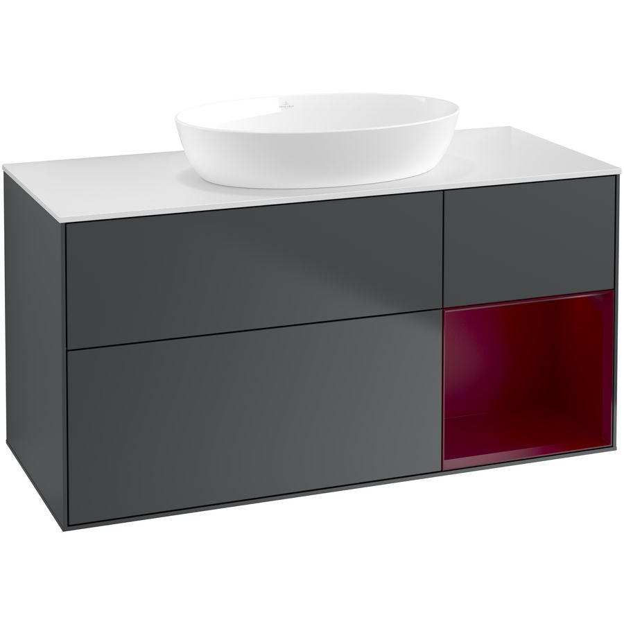 Wastafelonderkast Finion 1200x603x501mm Mid.Blue Matt Lacquer GA71HBHG