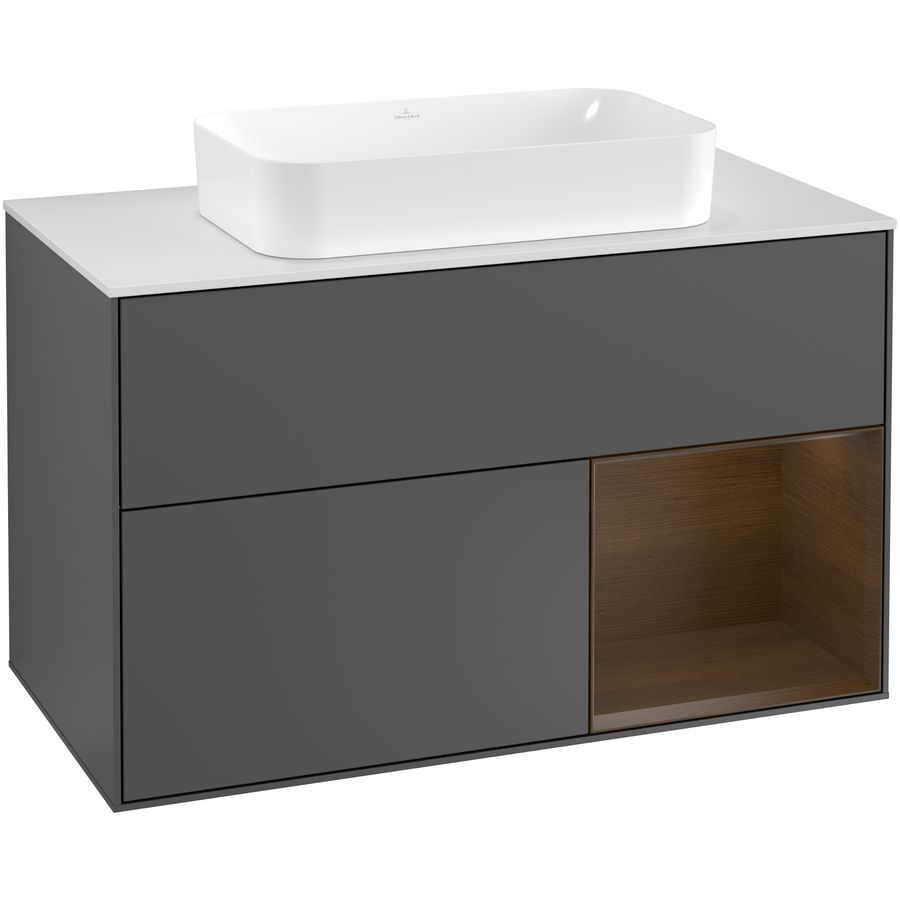 Wastafelonderkast Finion 1000x603x501mm Antr. Matt Lacquer G251GNGK