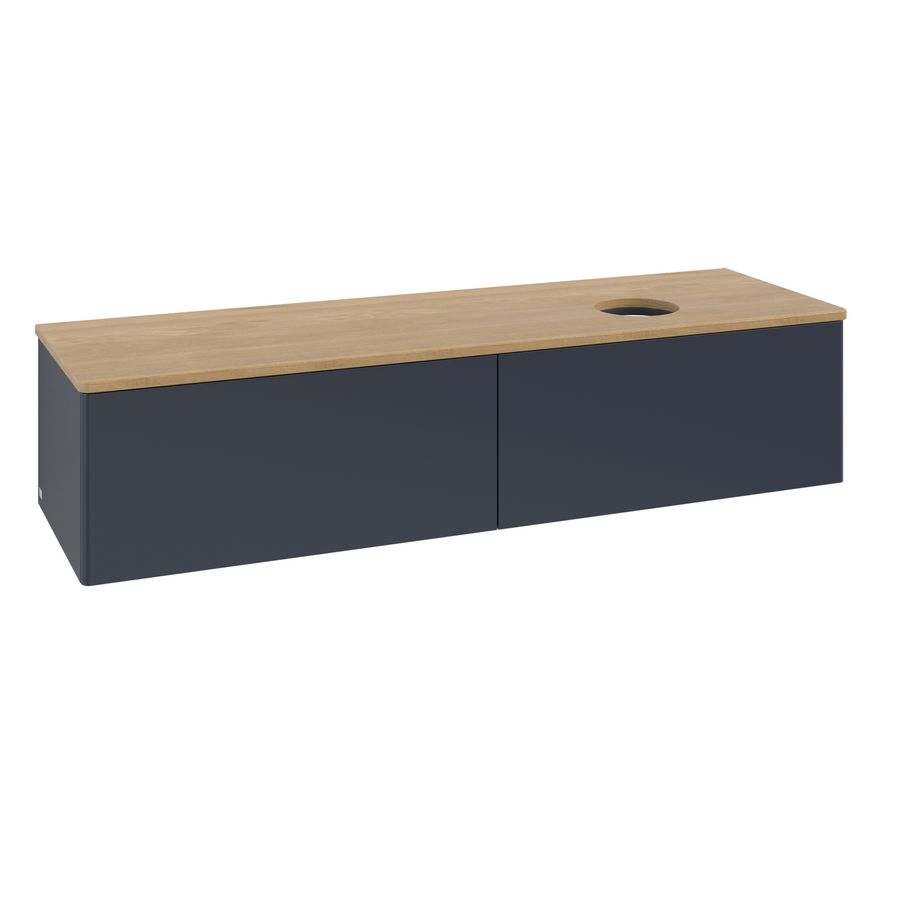 Wastafelonderkast Antao 1600x360x500mm Mid.Blue Matt Lacquer K38011HG